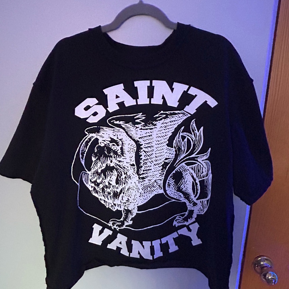 Vanity Black Tee with White Graphic